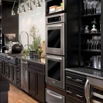 Black Stained Wood Cabinets